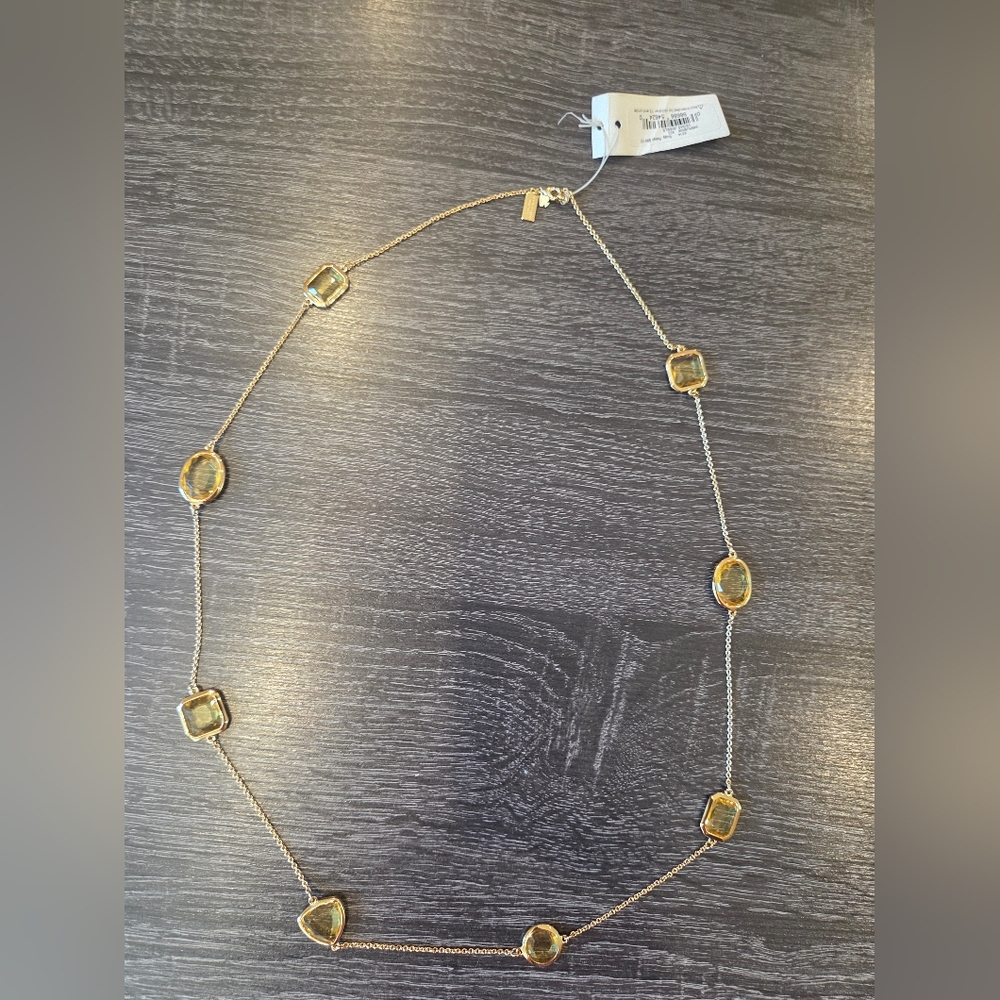 Elegant Kate Spade Goldtone Necklace with Gem Accents